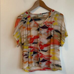 Multicolor Abstract Women Top